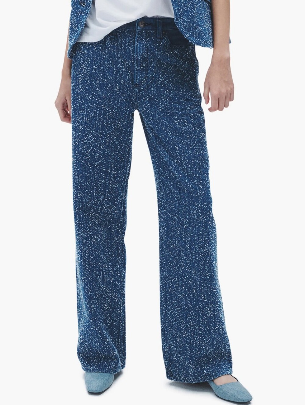 Rag And Bone Logan Wide Leg Tweed Jeans